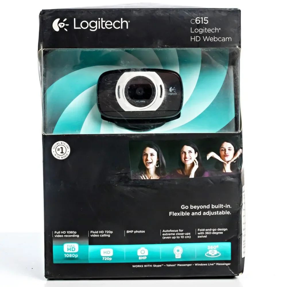 Logitech C615 Portable HD Webcam Autofocus 1080p Black USB 2.0 - New Sealed